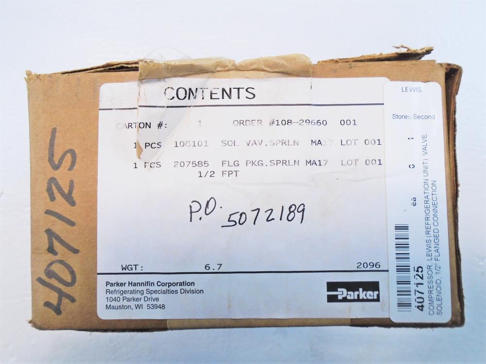 Sporlan 1/2" Solenoid Valve MA17A3 w/Flange Kit 207585